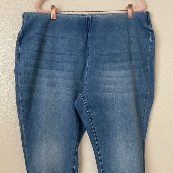 Soft‎ Surrounding Jeans Womens 1X Blue Pull On High Rise Slim Stretchy Denim - Picture 4 of 12